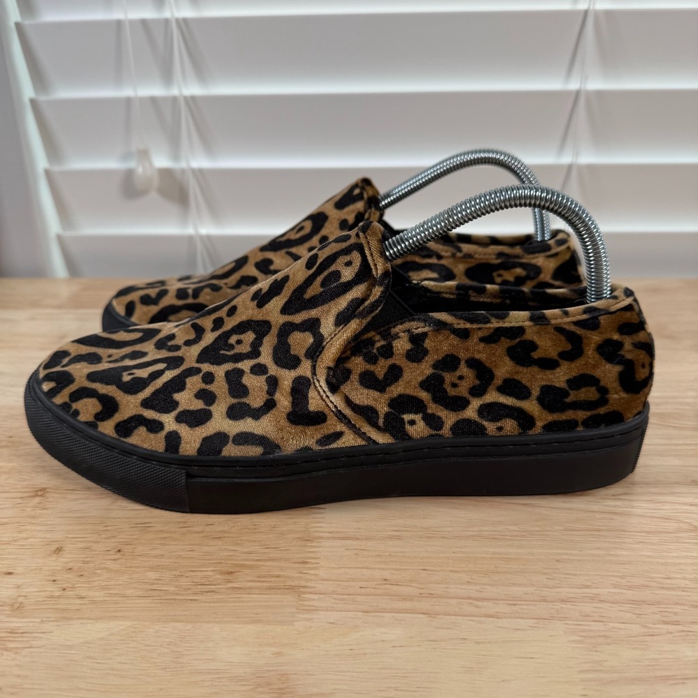 Steve Madden Loafer Shoes Men's 9M Tan Leopard Print Round Comfort Toe Slip On